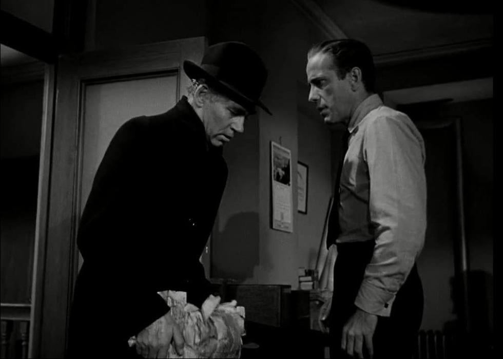 Walter Huston and Humphrey Bogart in a scene from "The Maltese Falcon" 