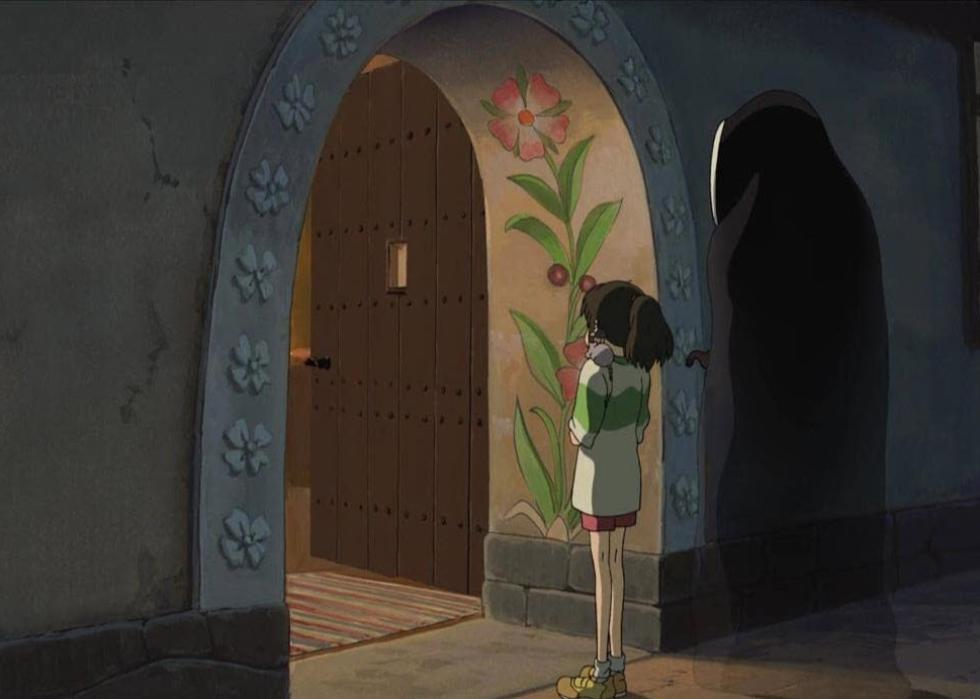 A scene outside the cottage in "Spirited Away"