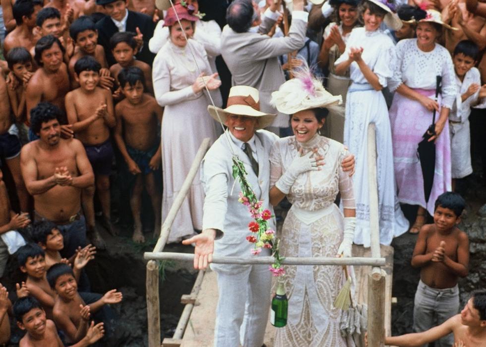 Claudia Cardinale and Klaus Kinski in a scene from "Fitzcarraldo"