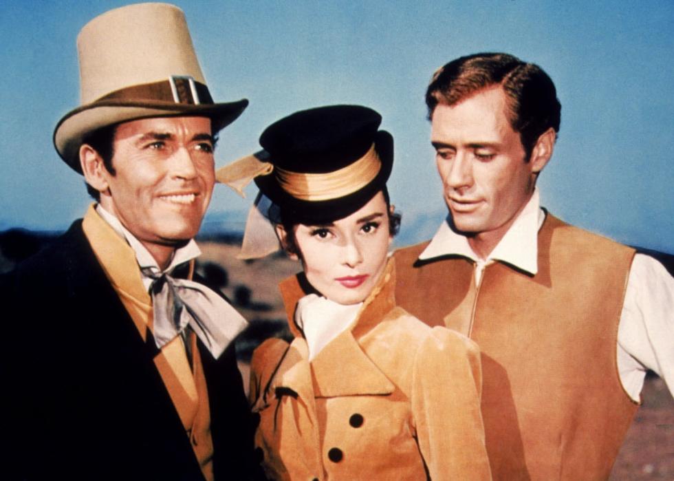 Henry Fonda, Audrey Hepburn, and Mel Ferrer in a scene from "War and Peace"