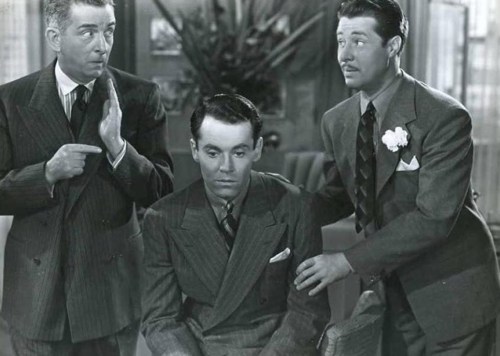 Henry Fonda, Don Ameche, and Edward Everett Horton in a scene from "The Magnificent Dope"