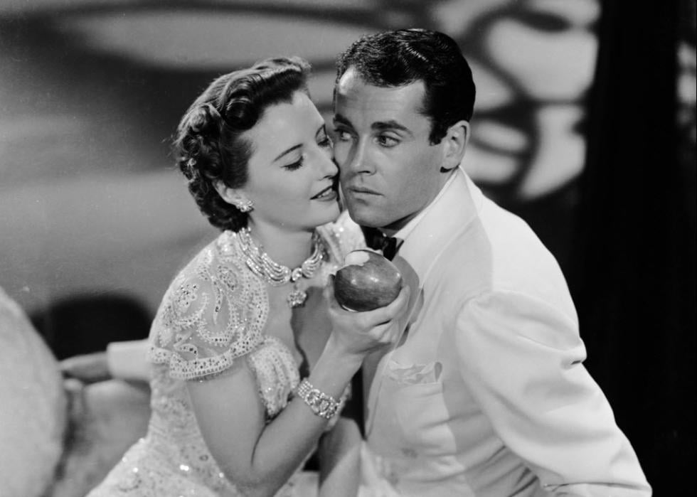 Henry Fonda and Barbara Stanwyck in a scene from "The Lady Eve"