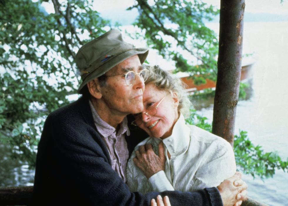Henry Fonda and Katharine Hepburn in a scene from "On Golden Pond"