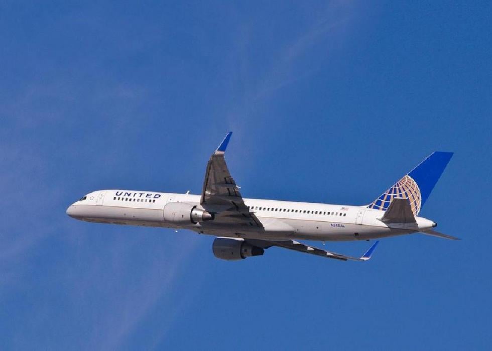 United Airlines plane midflight.