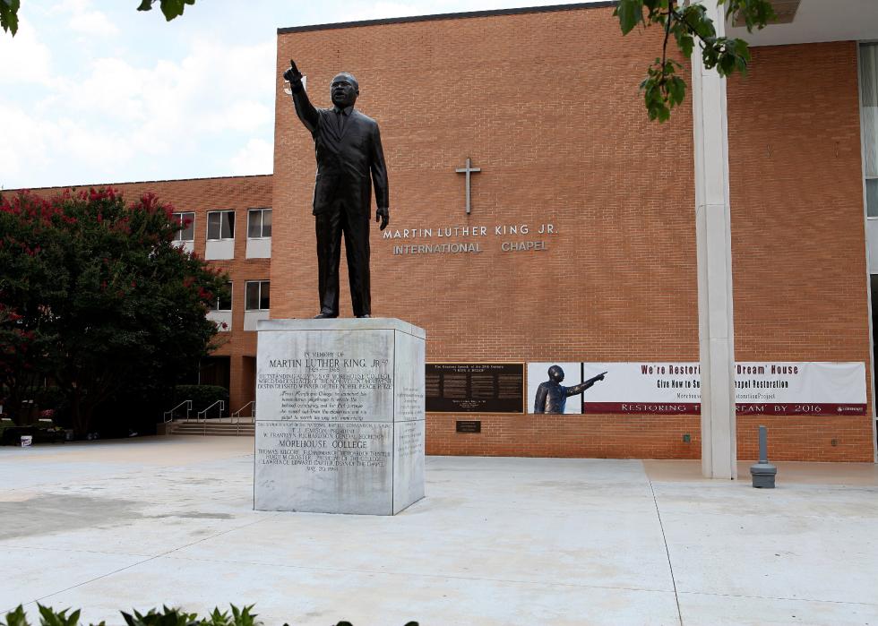 A statue of Dr. Martin Luther King, Jr. at Morehouse College.