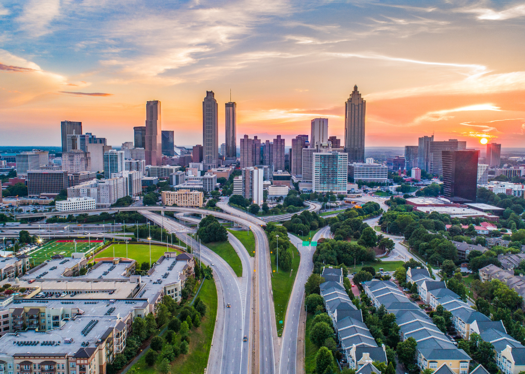 An aerial view of downtown Atlanta.