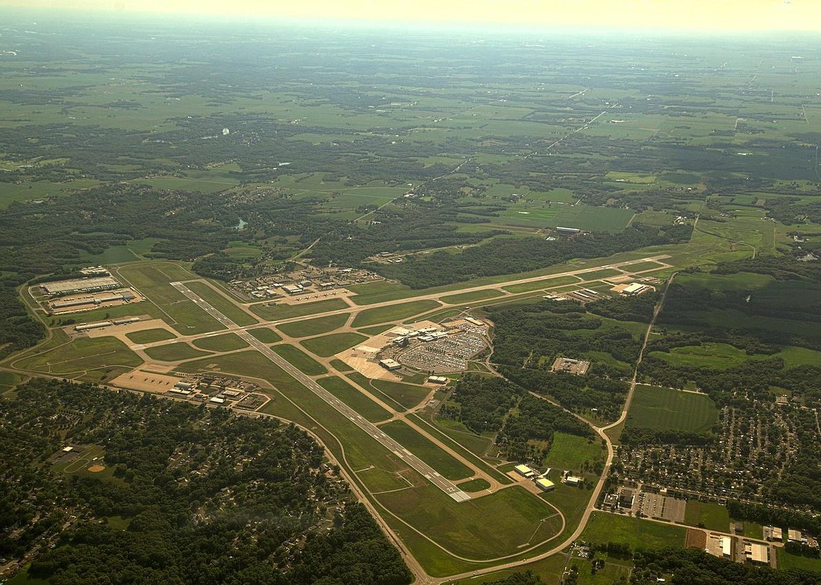 An aerial view of Peoria airport.