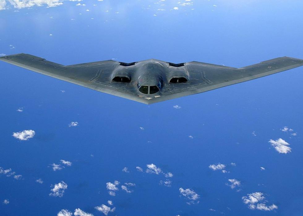 Pictured: A B-2 Spirit soars after a refueling mission over the Pacific Ocean on Tuesday, May 30, 2006