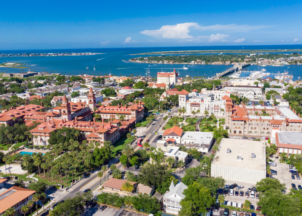 Aerial view of St. Augustine, Florida.