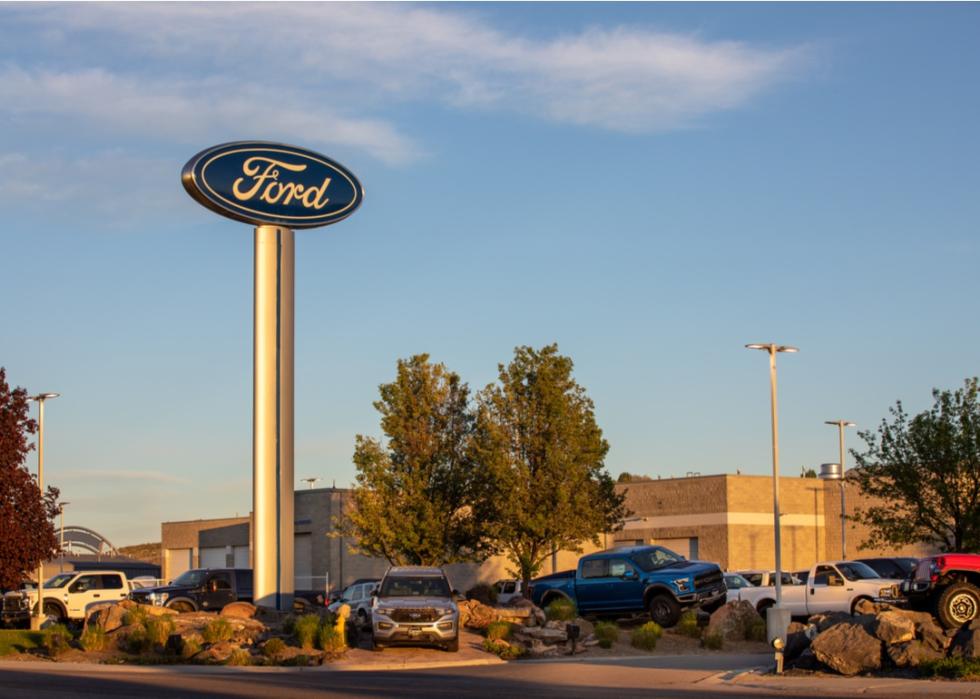 Used cars at a Ford dealership in Nampa, Idaho.