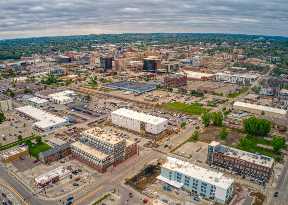 Aerial view of Sioux City, Iowa.