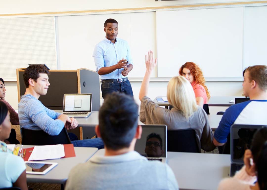College students in a classroom.