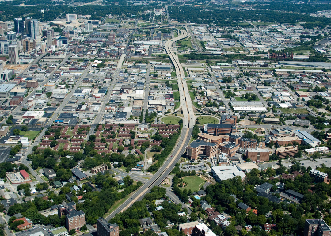 An aerial view of Birmingham.