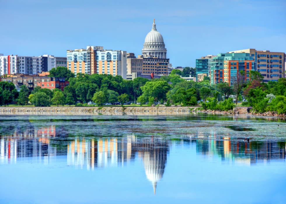 Madison, Wisconsin urban skyline.