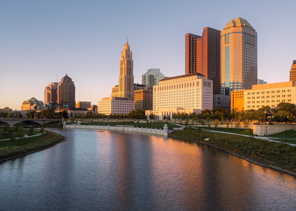 A waterway going through Columbus, Ohio.