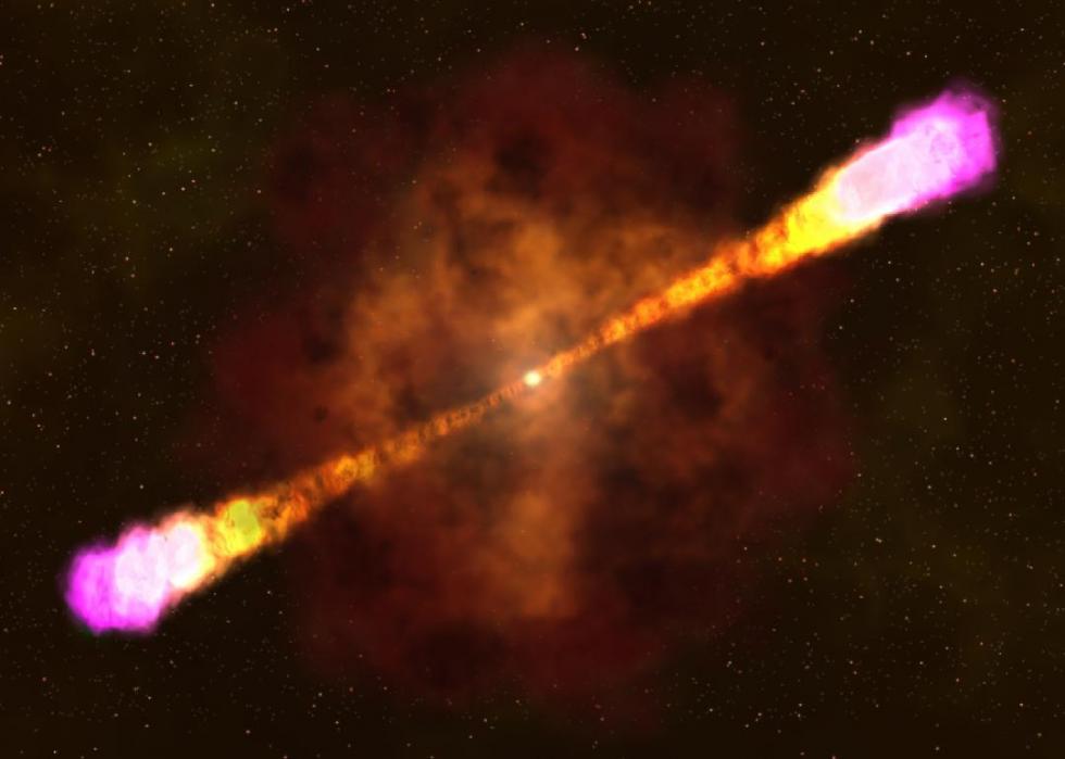 Illustration of a gamma-ray burst.