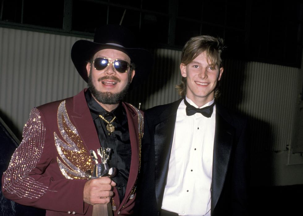 Hank Williams Jr. and Son Hank Williams III at the 1989 Annual Academy of Country Music Awards