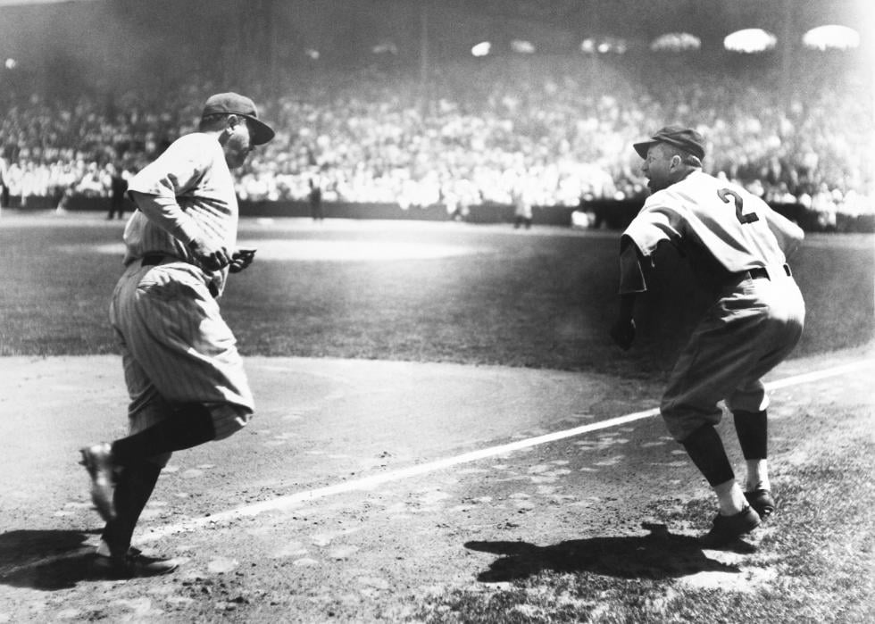 Babe Ruth running during a game