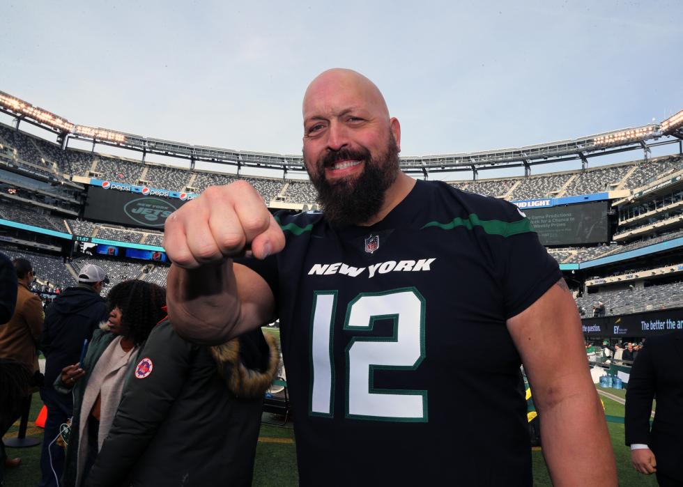 WWE Wrestler Big Show (Paul Donald Wight II) attends the Miami Dolphins vs New York Jets game at Met Life Stadium