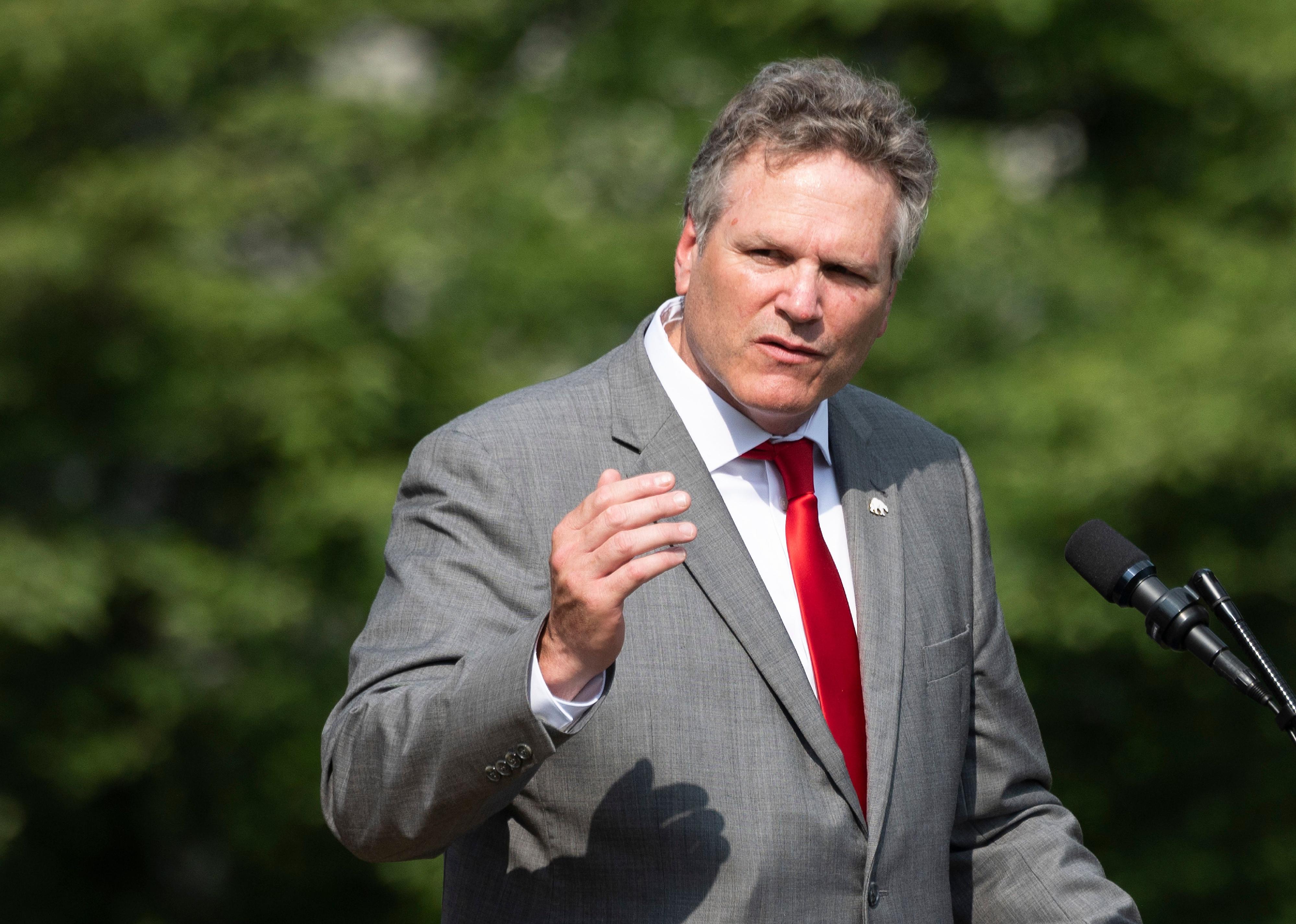 Alaska Governor Mike Dunleavy speaks at the White House