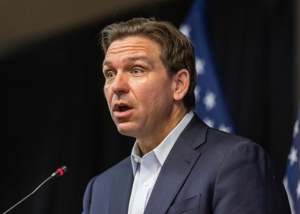 Ron DeSantis delivers remarks during his "Our Great American Comeback" Tour stop.