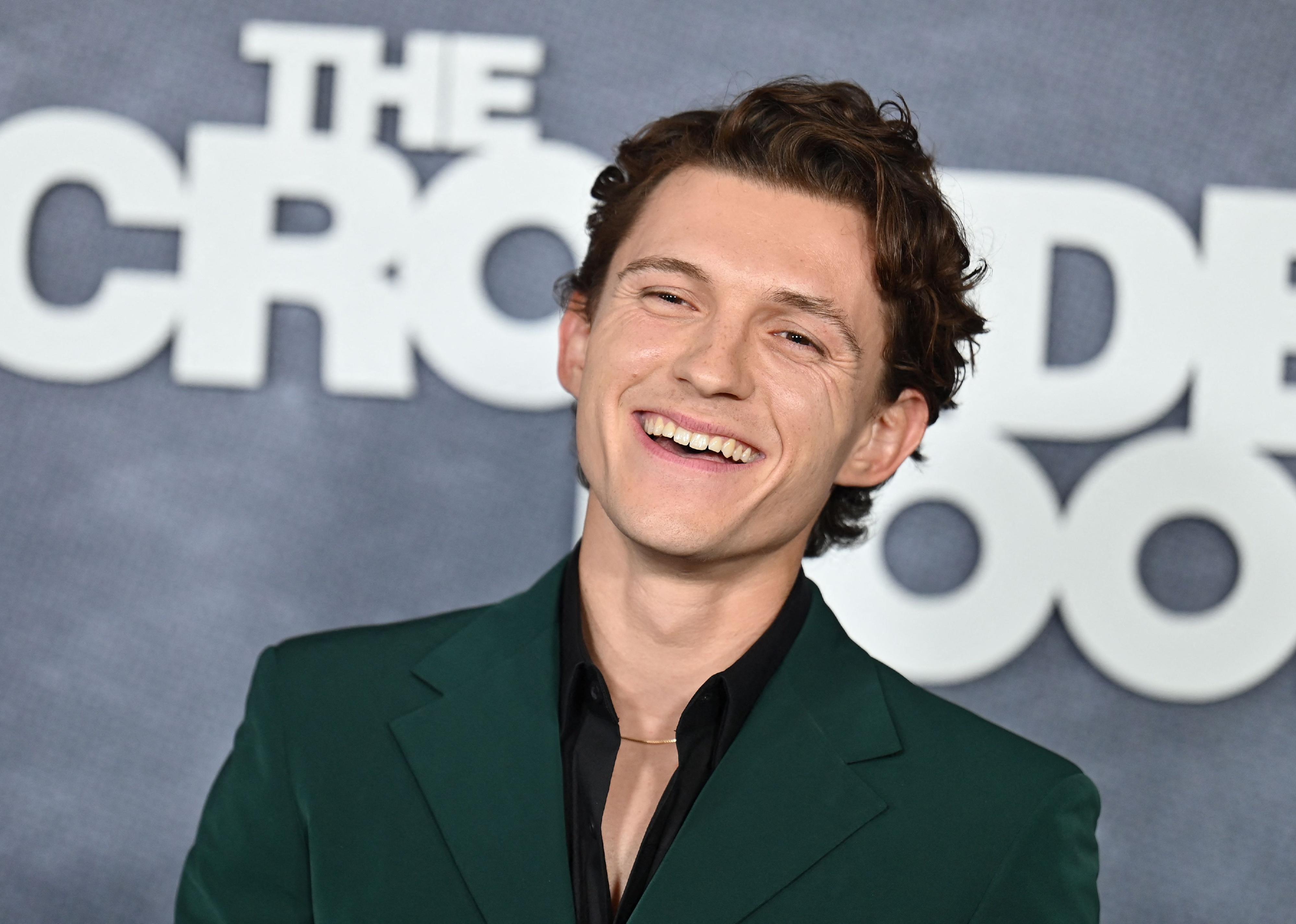 Tom Holland arrives for the premiere of Apple TV+'s "The Crowded Room".