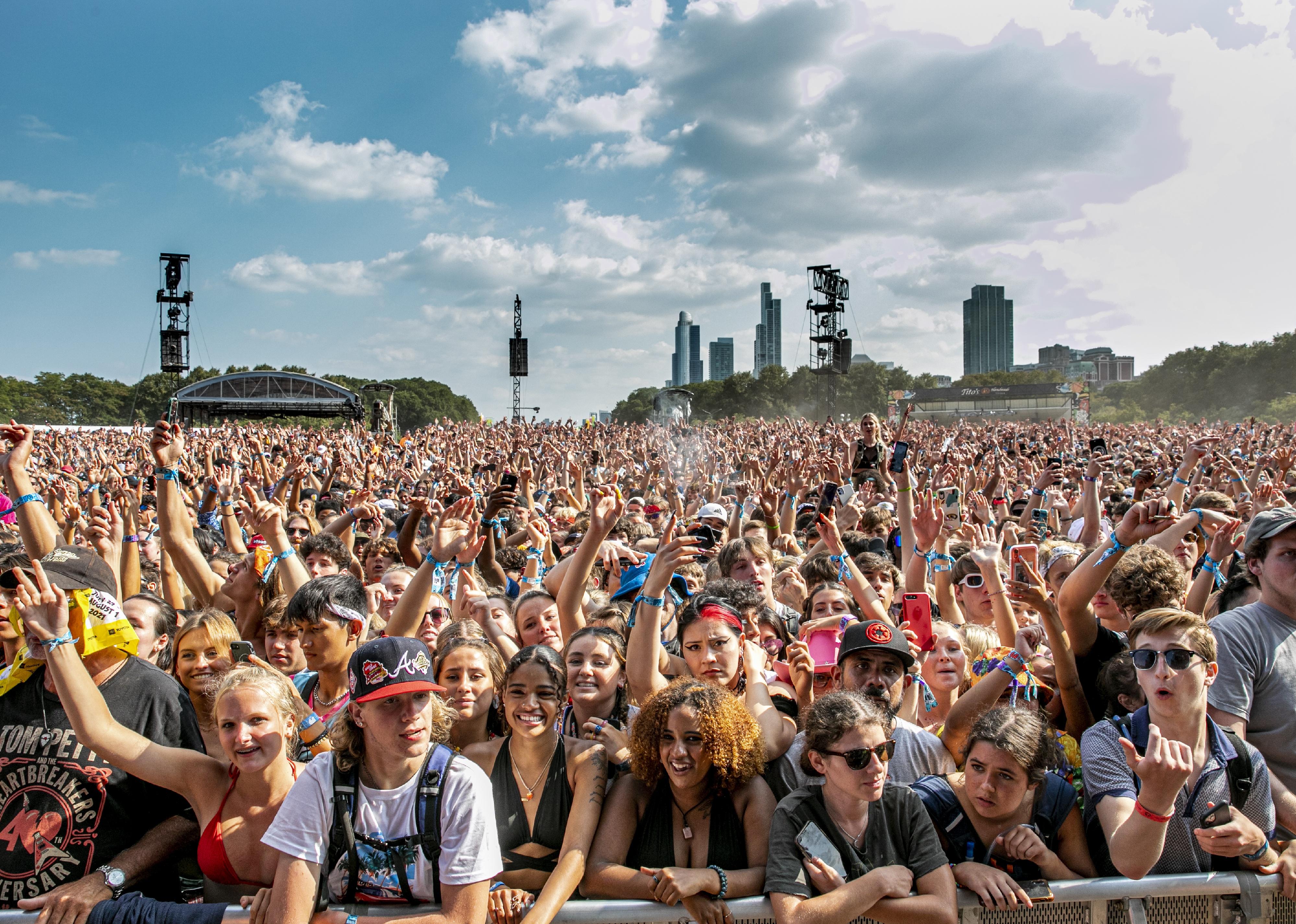 Festival-goers attend Lollapalooza at Grant Park in Chicago.
