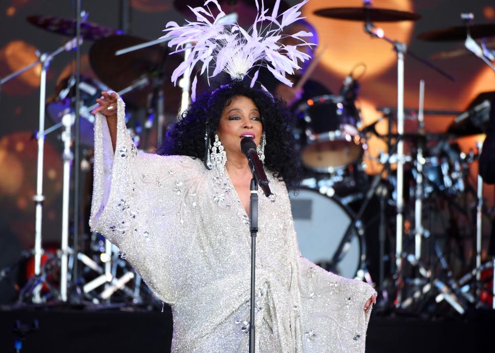 Diana Ross performs during day five of Glastonbury Festival