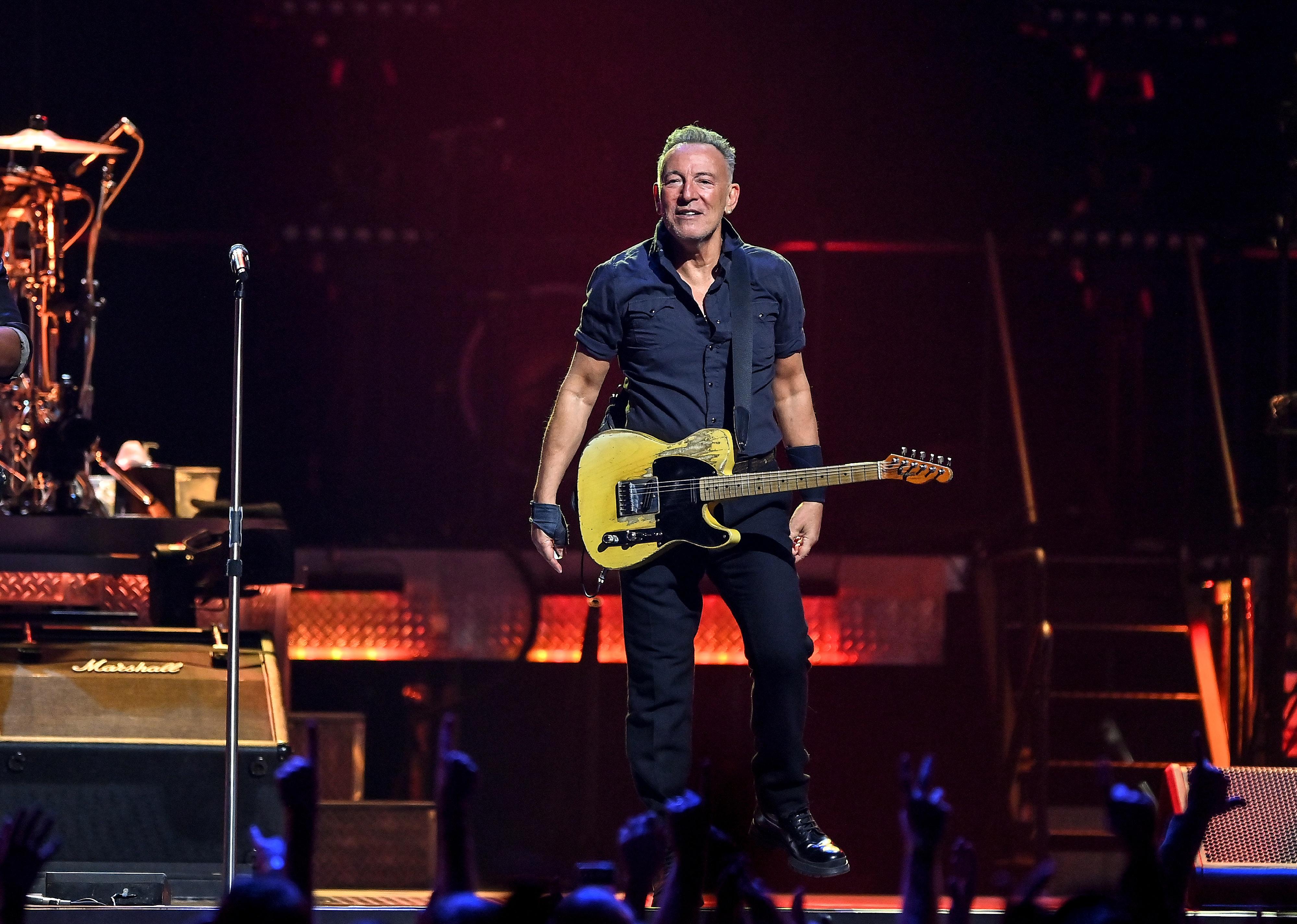 Bruce Springsteen performs onstage during the Bruce Springsteen and The E Street Band 2023 tour.