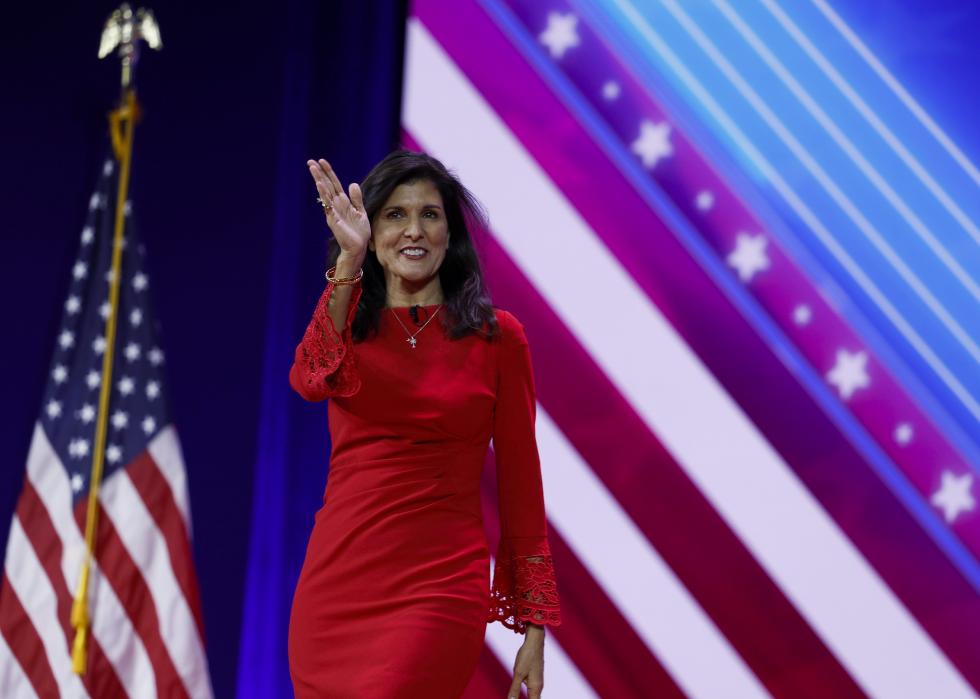 Nikki Haley speaks during the annual Conservative Political Action Conference.
