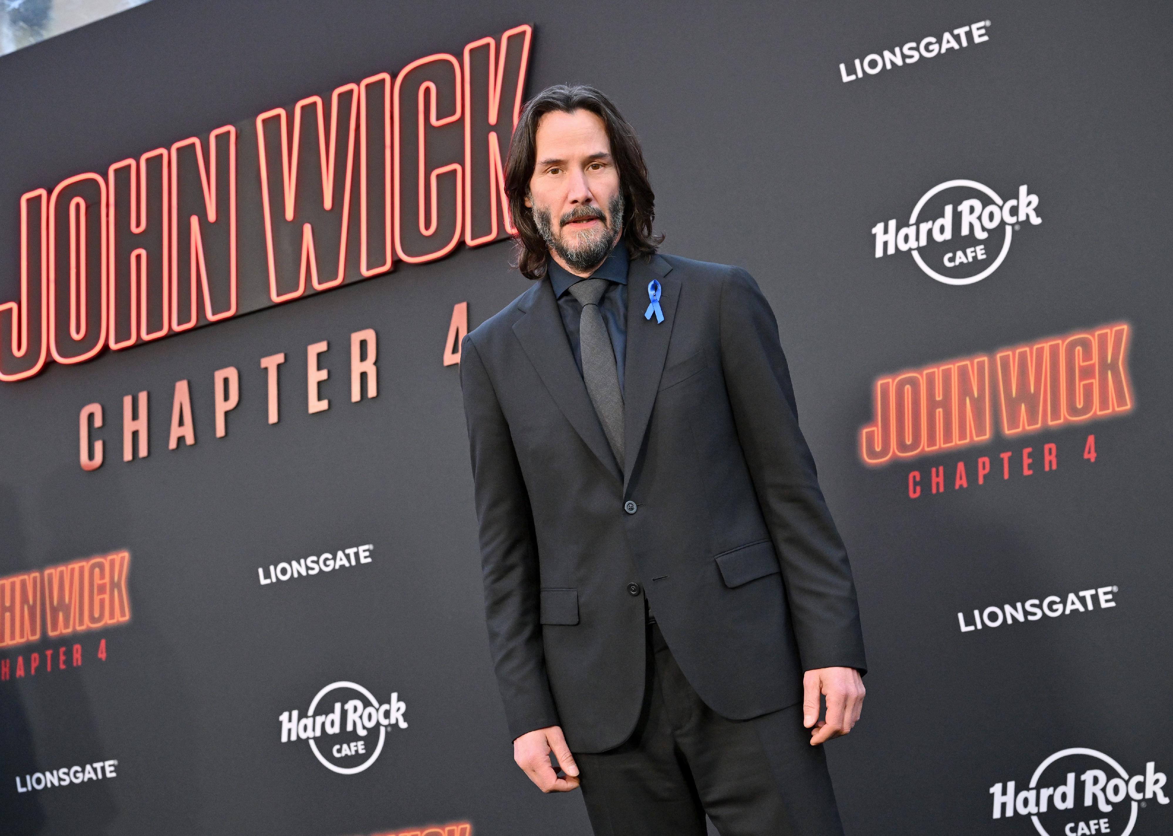 Keanu Reeves attends the Los Angeles Premiere of Lionsgate's "John Wick: Chapter 4" at TCL Chinese Theatre.