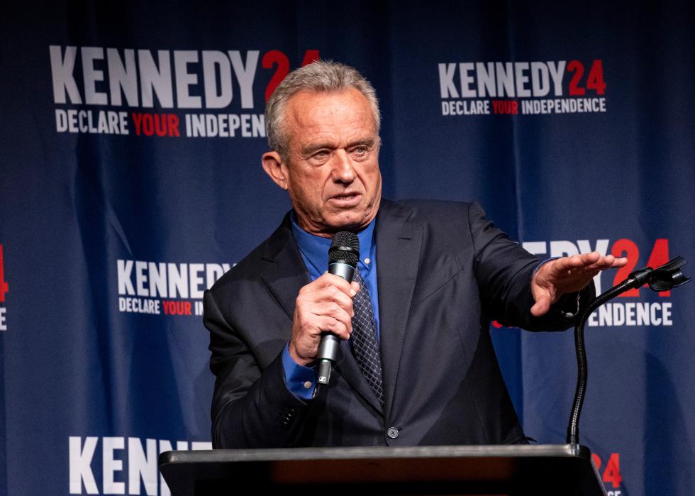 Robert F. Kennedy Jr. speaks during a campaign event.