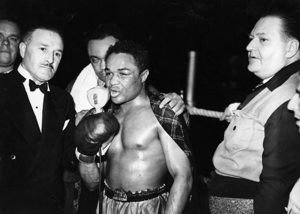 Joe Louis Circa 1940's Fight Worn Gloves A pair of actual