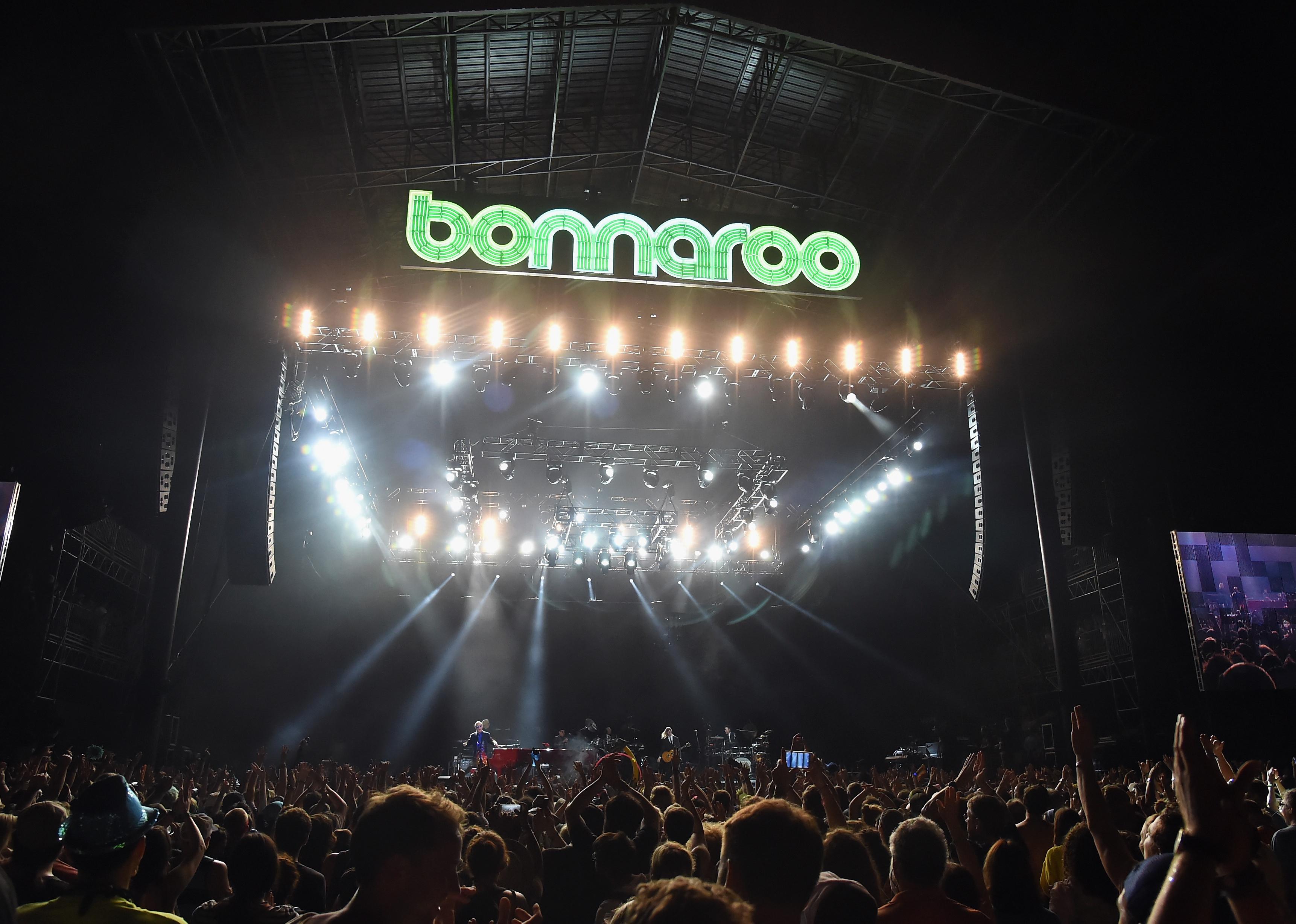 Sir Elton John performs onstage at What Stage during day 4 of the 2014 Bonnaroo Arts And Music Festival.