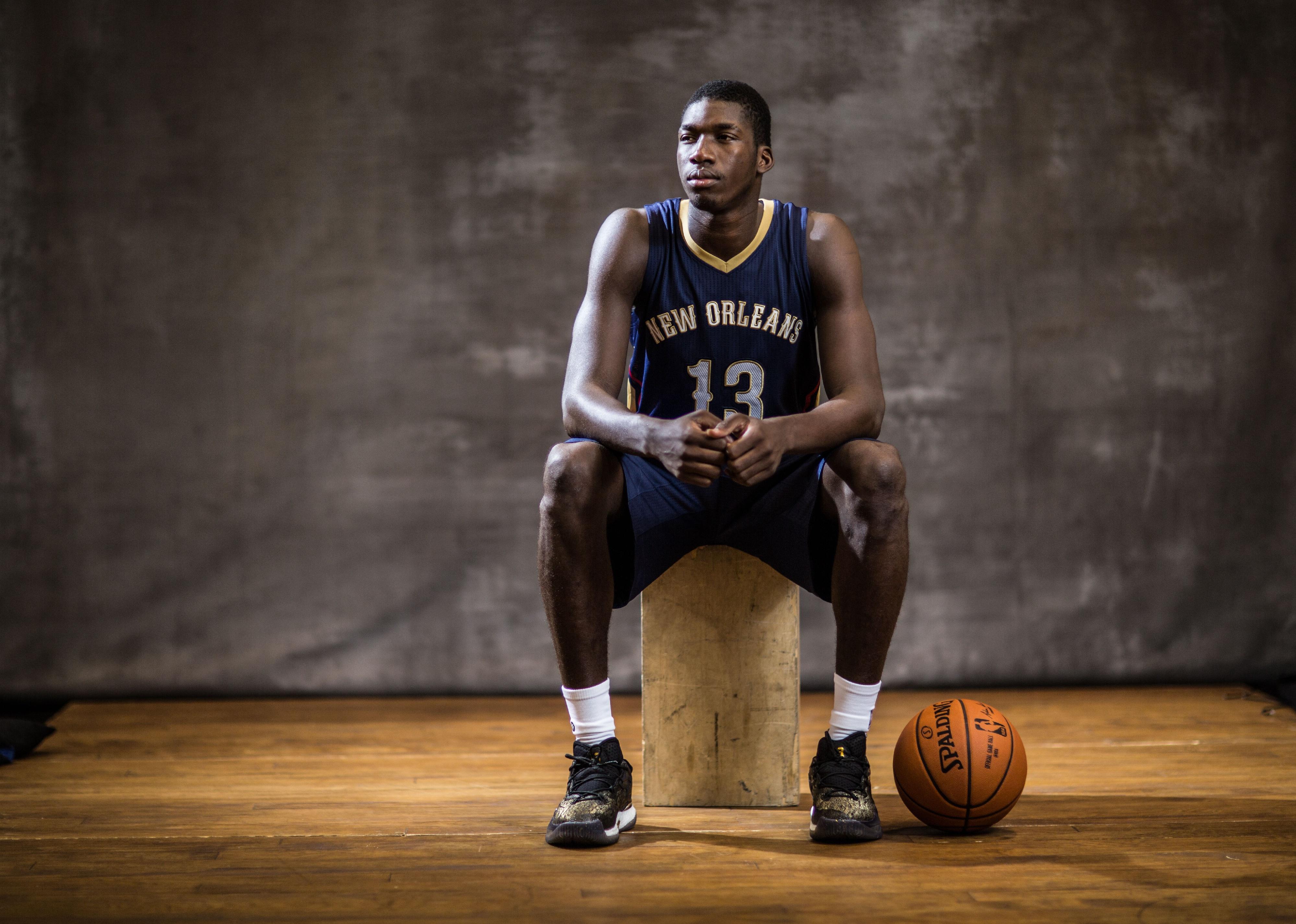 Cheick Diallo of the New Orleans Pelicans poses during the 2016 NBA Rookie Photoshoot.