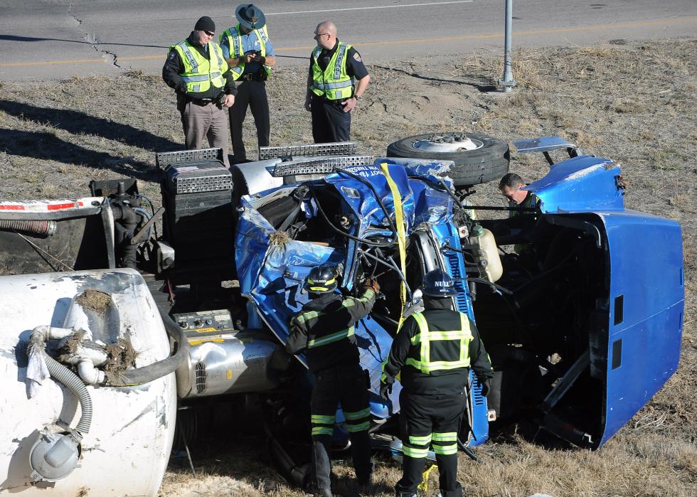 The Colorado State Patrol investigates a fatal accident involving a semi truck
