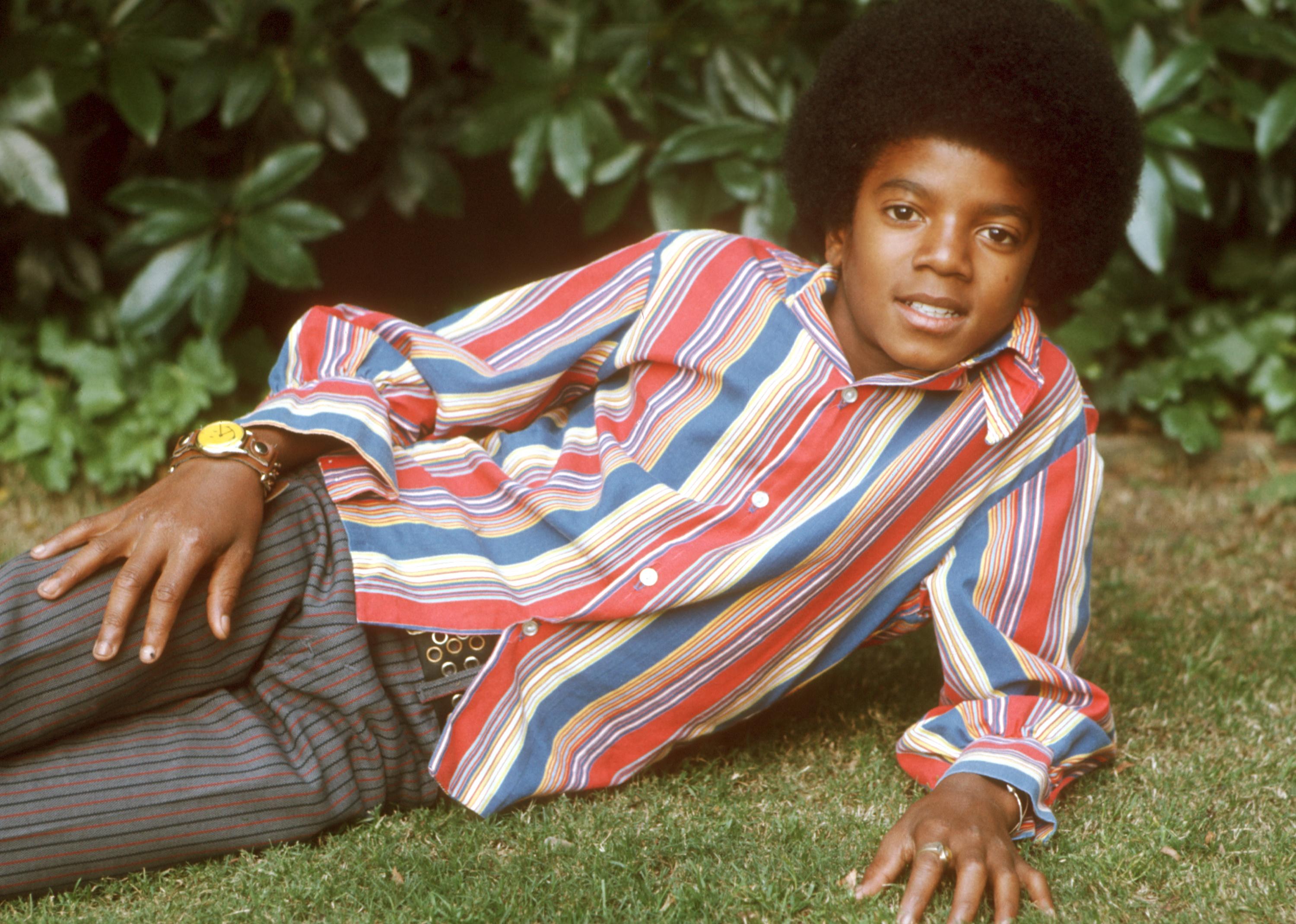 Michael Jackson poses for a photo shoot at his Hollywood Hills home on April 20, 1972.
