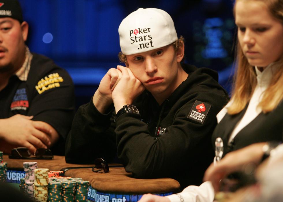 Peter Eastgate playing the final table of the World Series of Poker.