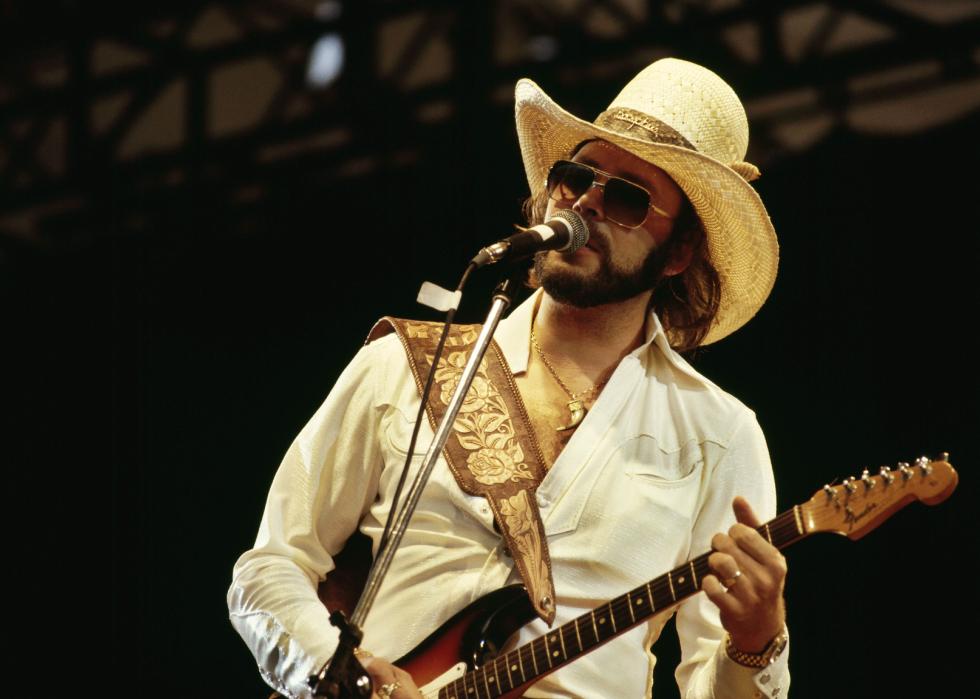 Hank Williams Jr performing on stage