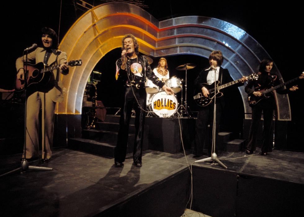 The Hollies performing on TV.