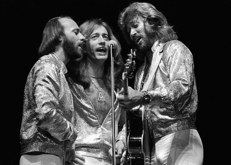 Bee Gees onstage.