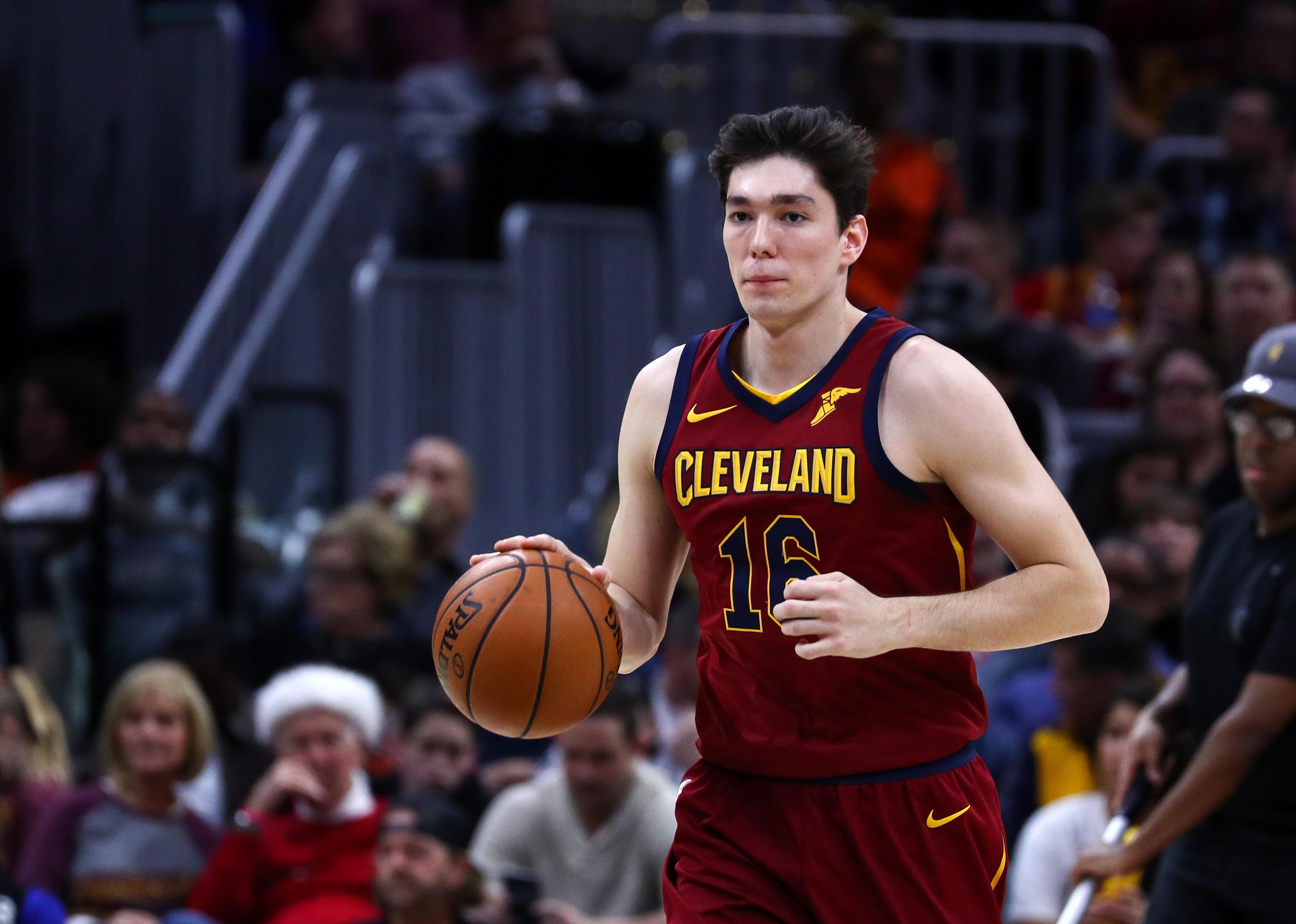 Cedi Osman in action during a game at Quicken Loans Arena in Cleveland.
