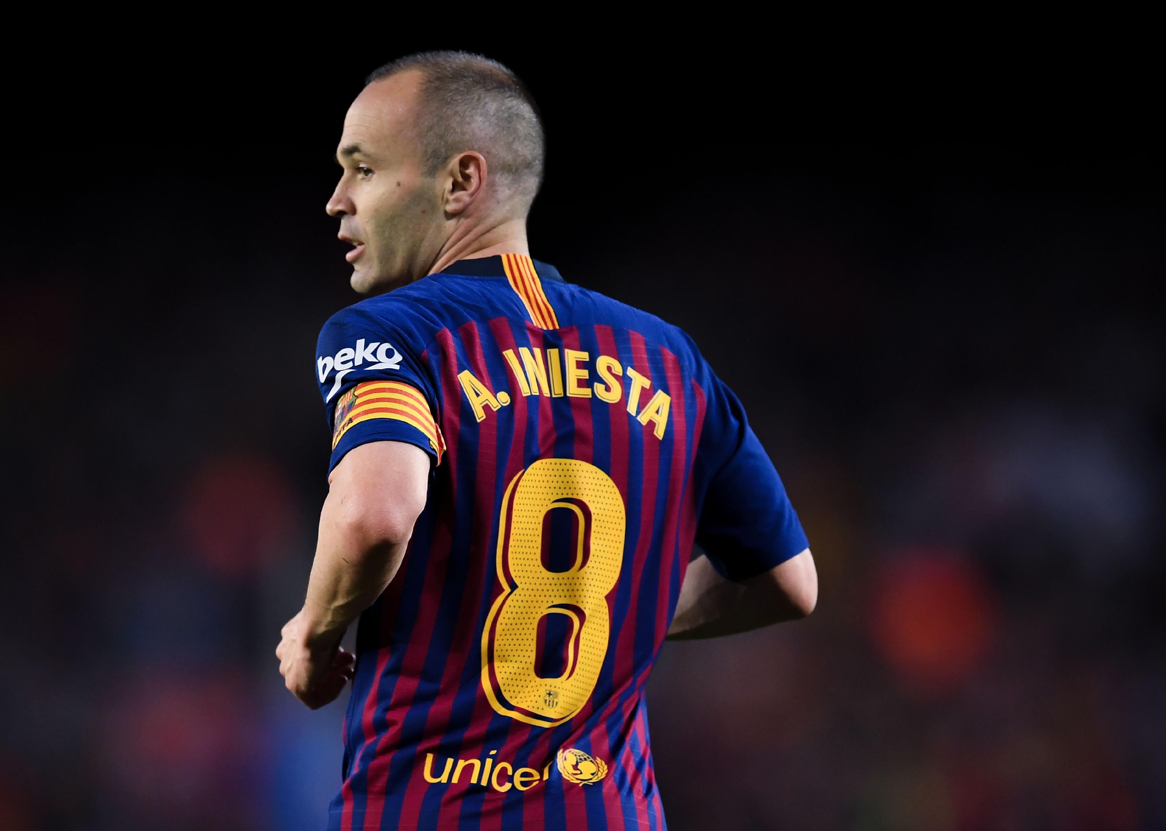 Andrés Iniesta of FC Barcelona looks on during a match