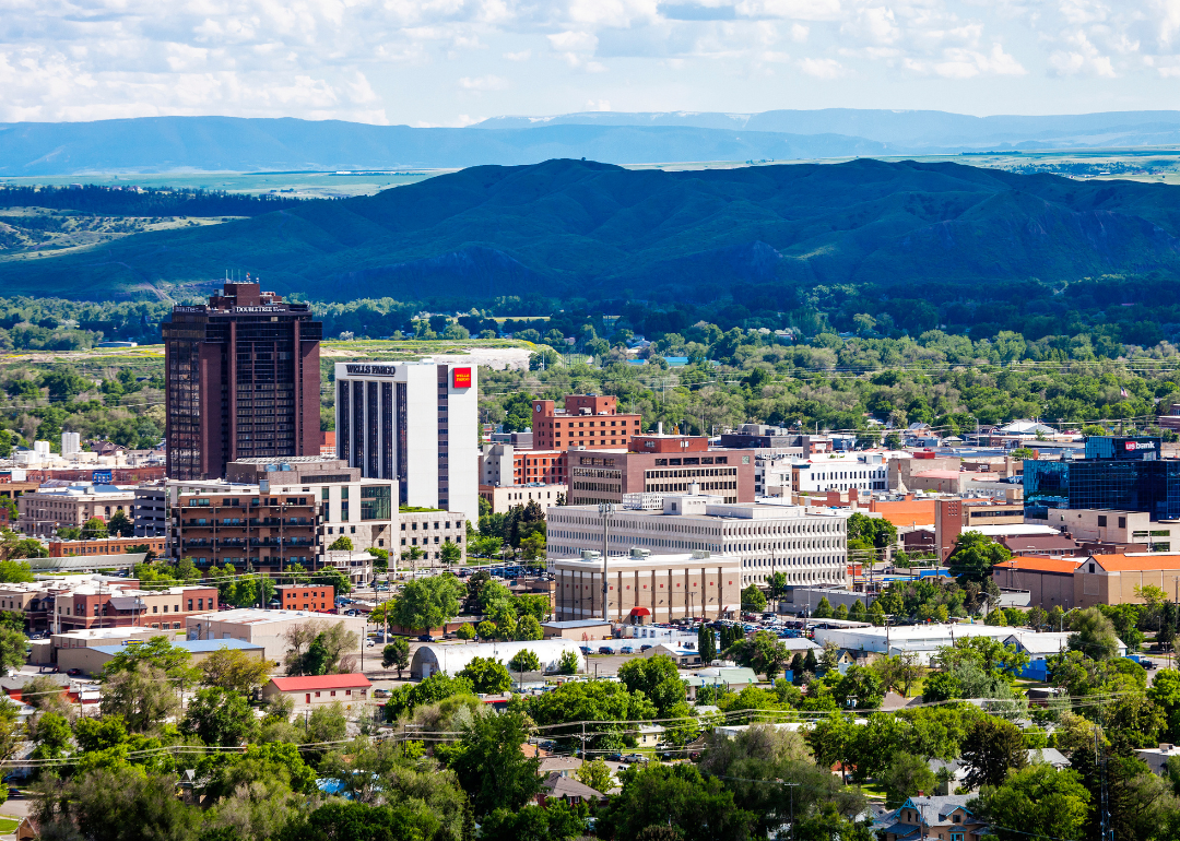 Aerial view of downtown Billings.