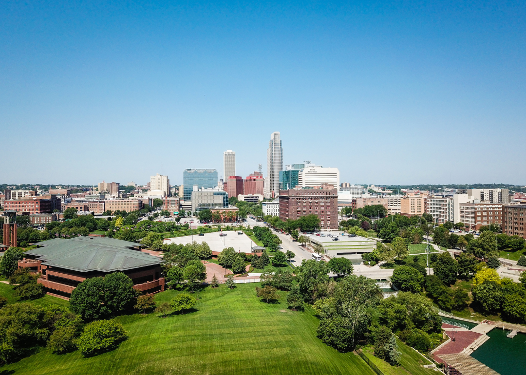 Aerial view of downtown Omaha.