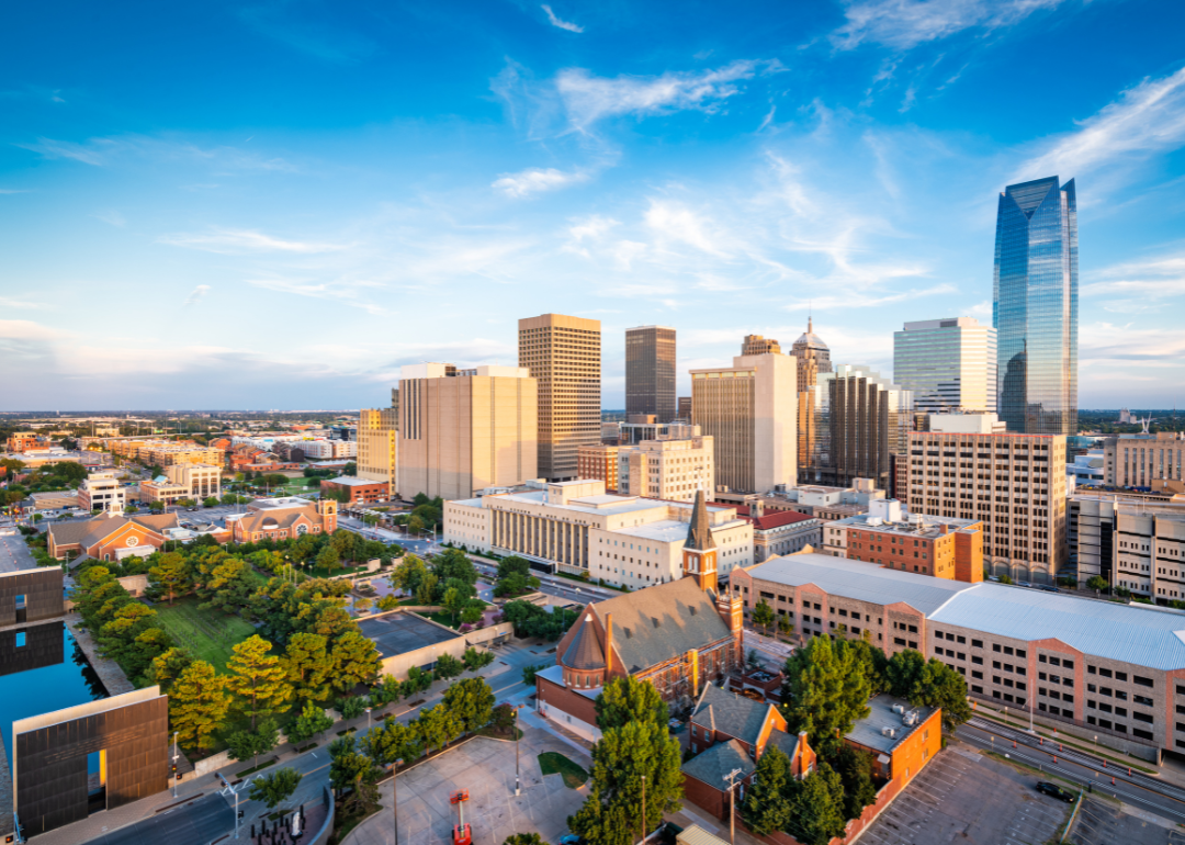 Aerial view of downtown Oklahoma City.