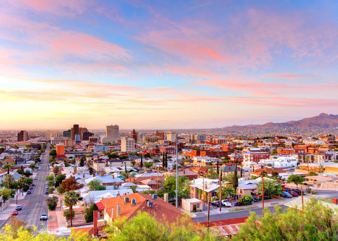 Aerial view of downtown El Paso.