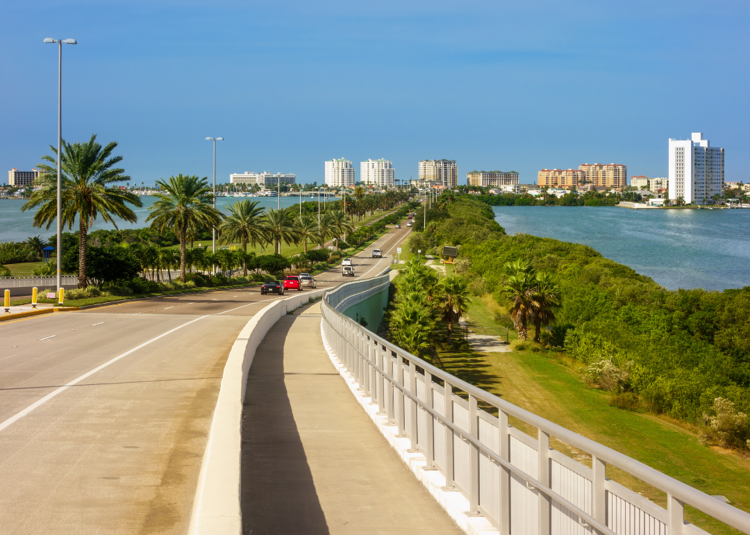 A bridge over the water in Clearwater.