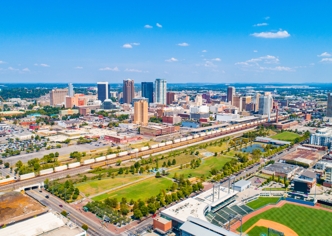 Aerial view of downtown Birmingham.