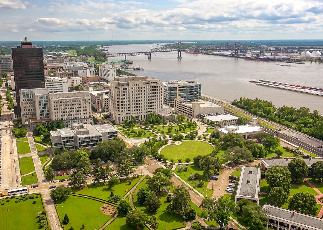 Aerial view of Baton Rouge skyline.